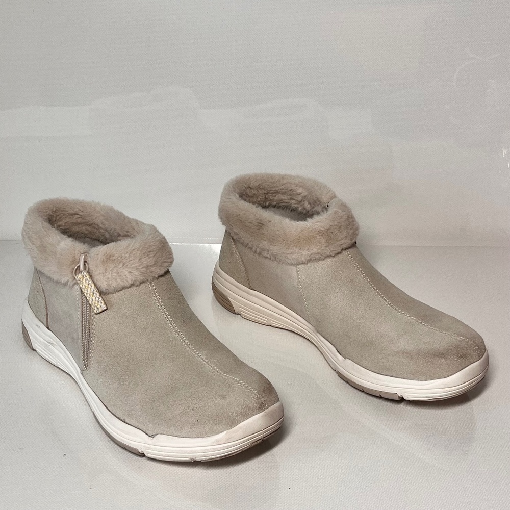Ryka Water-Repellent Suede Faux Fur Anchorage Mid Ankle Boots